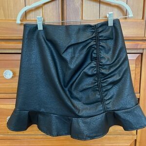 Black Faux Leather Skirt, Size Small
